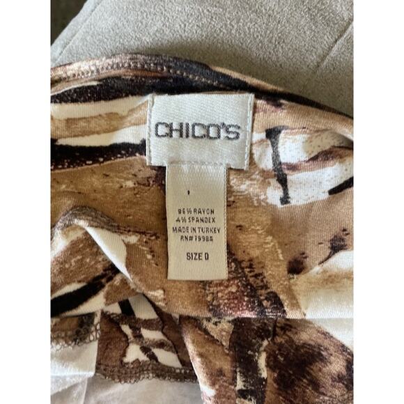 Chico's Size 0 (Small) Knit Top Pullover Brown & Cream - Picture 3 of 3
